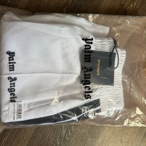 Palm Angels White Track Shorts